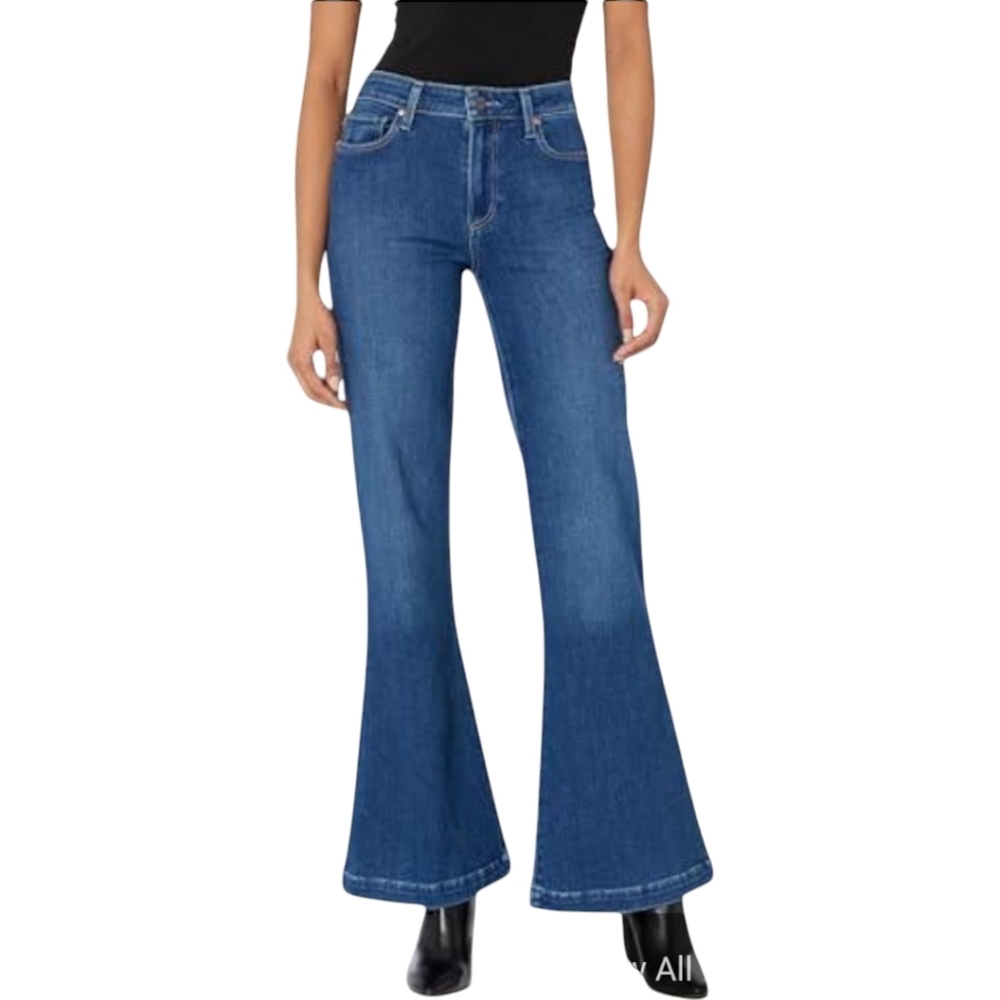NWT PAIGE jeans Genevieve‎ Modern High Rise Flare Timeless Wash Size 33